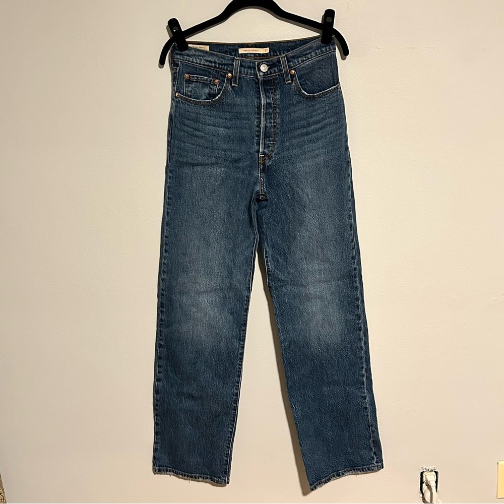 LEVI Ribcage Straight Leg - 27x32 - Medium Blue